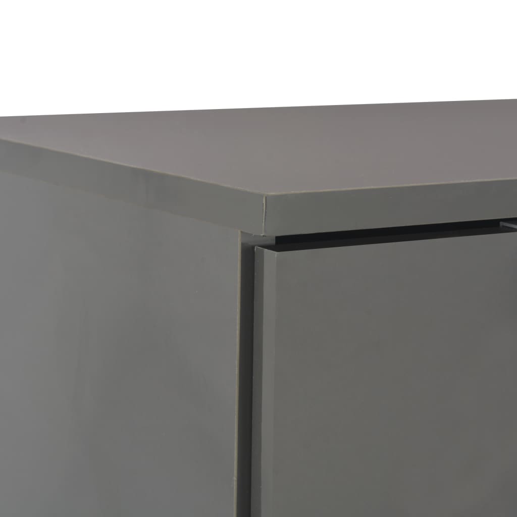 Μπουφές Ψηλός Γυαλιστερός Γκρι 71x35x80 εκ. Επεξεργασμένο Ξύλο - PAKOBAZAAR