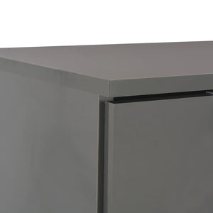 Μπουφές Ψηλός Γυαλιστερός Γκρι 71x35x80 εκ. Επεξεργασμένο Ξύλο - PAKOBAZAAR