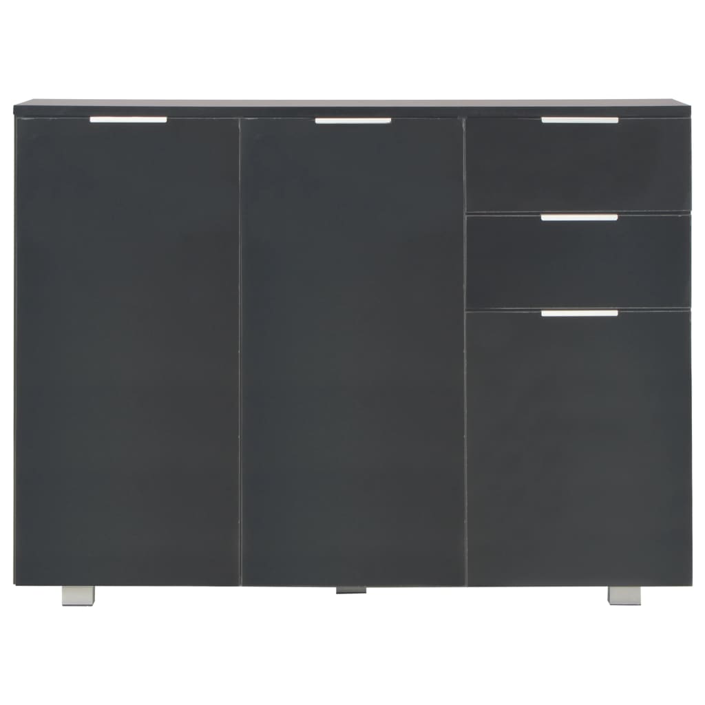 Μπουφές Γυαλιστερός Μαύρος 107x35x80,5 εκ. - PAKOBAZAAR
