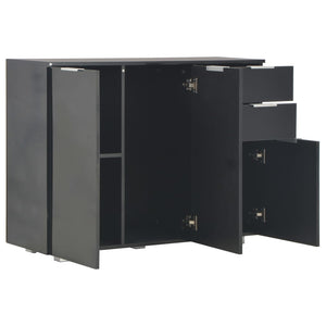Μπουφές Γυαλιστερός Μαύρος 107x35x80,5 εκ. - PAKOBAZAAR