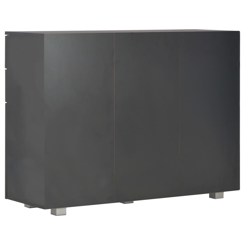Μπουφές Γυαλιστερός Μαύρος 107x35x80,5 εκ. - PAKOBAZAAR