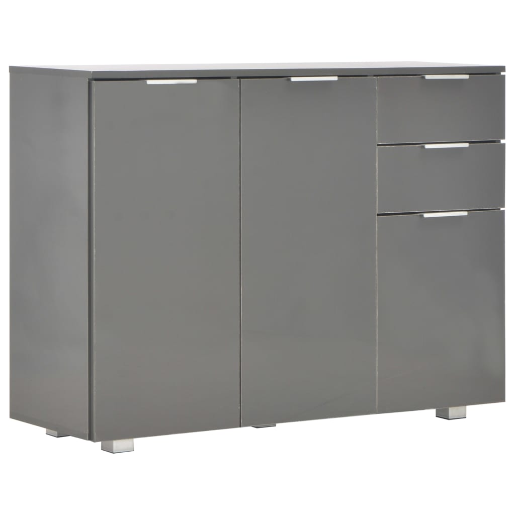 Μπουφές Γυαλιστερός Γκρι 107x35x80,5 εκ. - PAKOBAZAAR