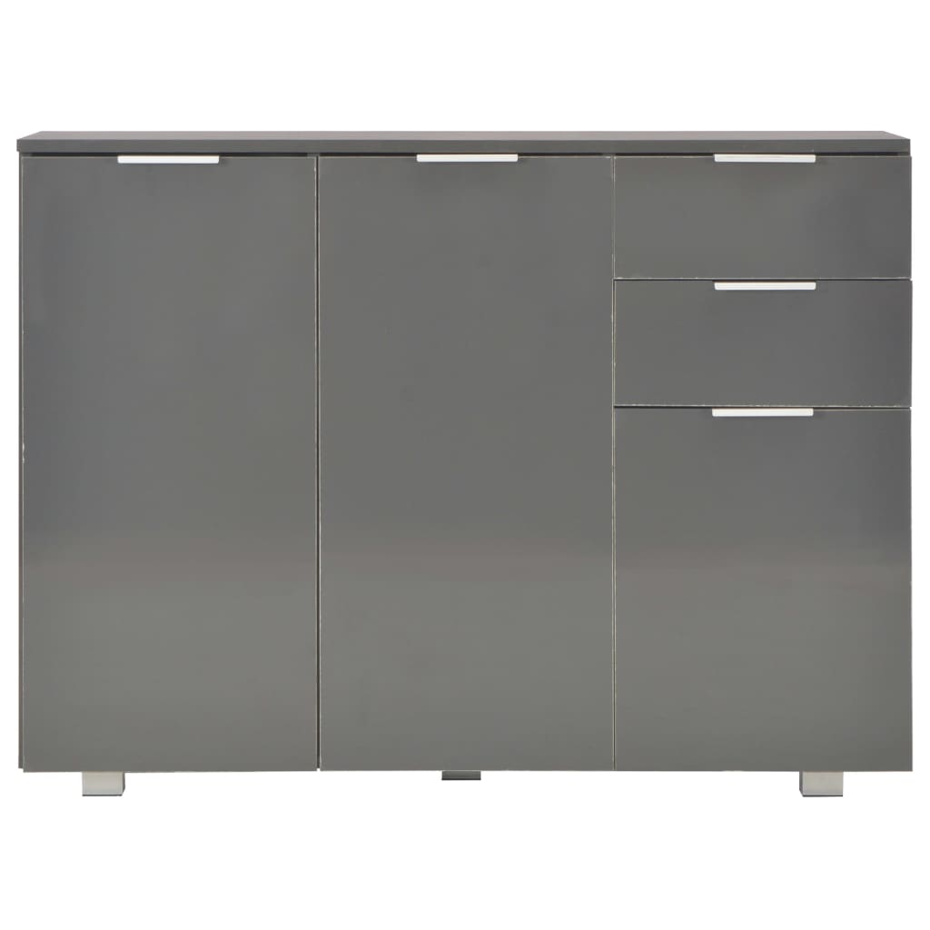 Μπουφές Γυαλιστερός Γκρι 107x35x80,5 εκ. - PAKOBAZAAR