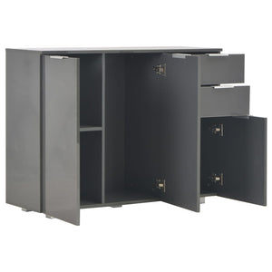 Μπουφές Γυαλιστερός Γκρι 107x35x80,5 εκ. - PAKOBAZAAR