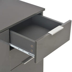 Μπουφές Γυαλιστερός Γκρι 107x35x80,5 εκ. - PAKOBAZAAR