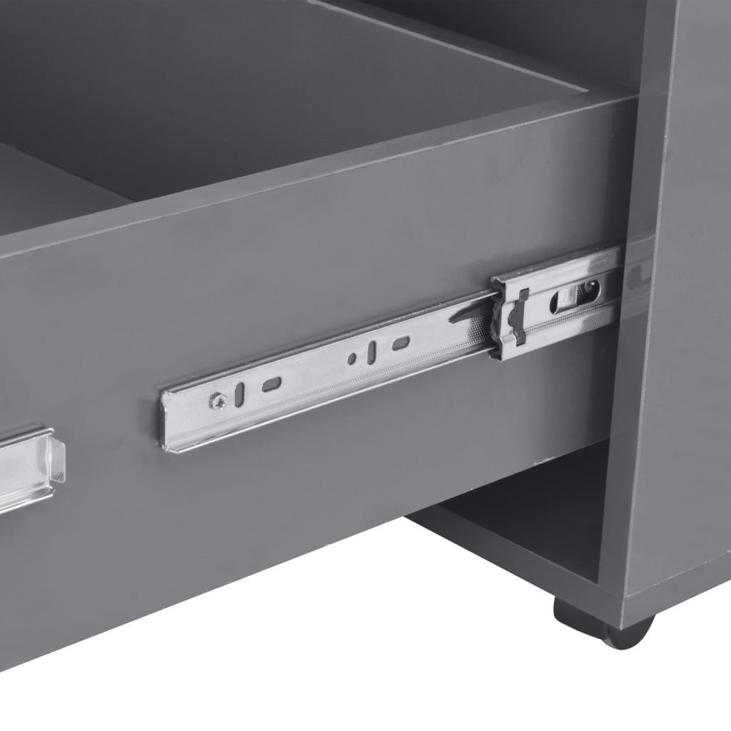 Τραπεζάκι Σαλονιού Γυαλιστερό Γκρι 100 x 100 x 35 εκ. - PAKOBAZAAR