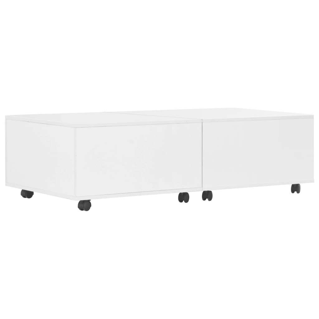 Τραπεζάκι Σαλονιού Γυαλιστερό Λευκό 120 x 60 x 35 εκ. - Pakobazaar