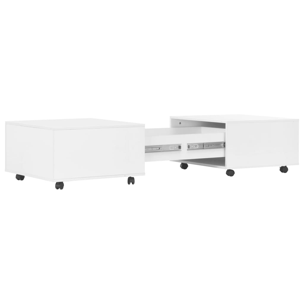 Τραπεζάκι Σαλονιού Γυαλιστερό Λευκό 120 x 60 x 35 εκ. - Pakobazaar