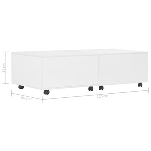 Τραπεζάκι Σαλονιού Γυαλιστερό Λευκό 120 x 60 x 35 εκ. - Pakobazaar