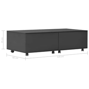 Τραπεζάκι Σαλονιού Γυαλιστερό Μαύρο 120 x 60 x 35 εκ.