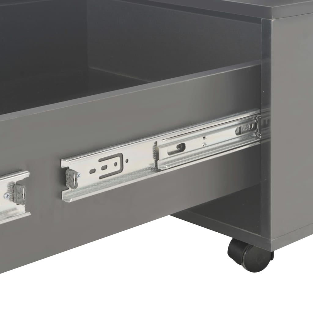 Τραπεζάκι Σαλονιού Γυαλιστερό Γκρι 120 x 60 x 35 εκ. - Pakobazaar