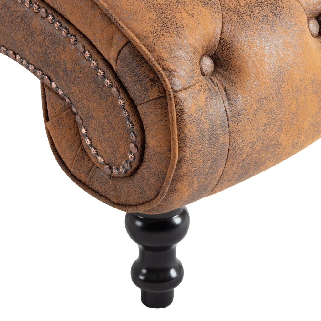 Ανάκλιντρο Καφέ από Συνθετικό Καστόρι - PAKOBAZAAR