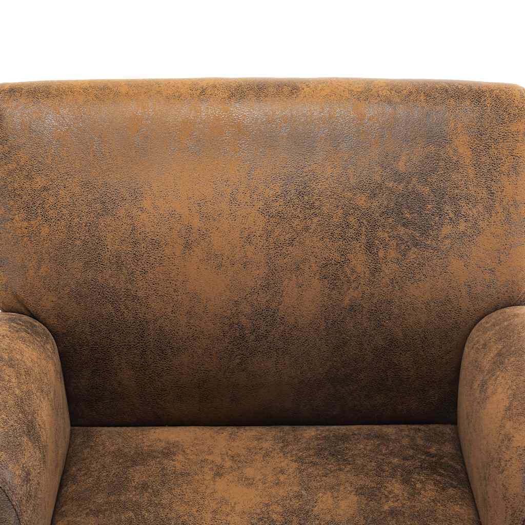 Πολυθρόνα Καφέ 70 x 69 x 72 εκ. από Συνθετικό Δέρμα Σουέτ - Pakobazaar