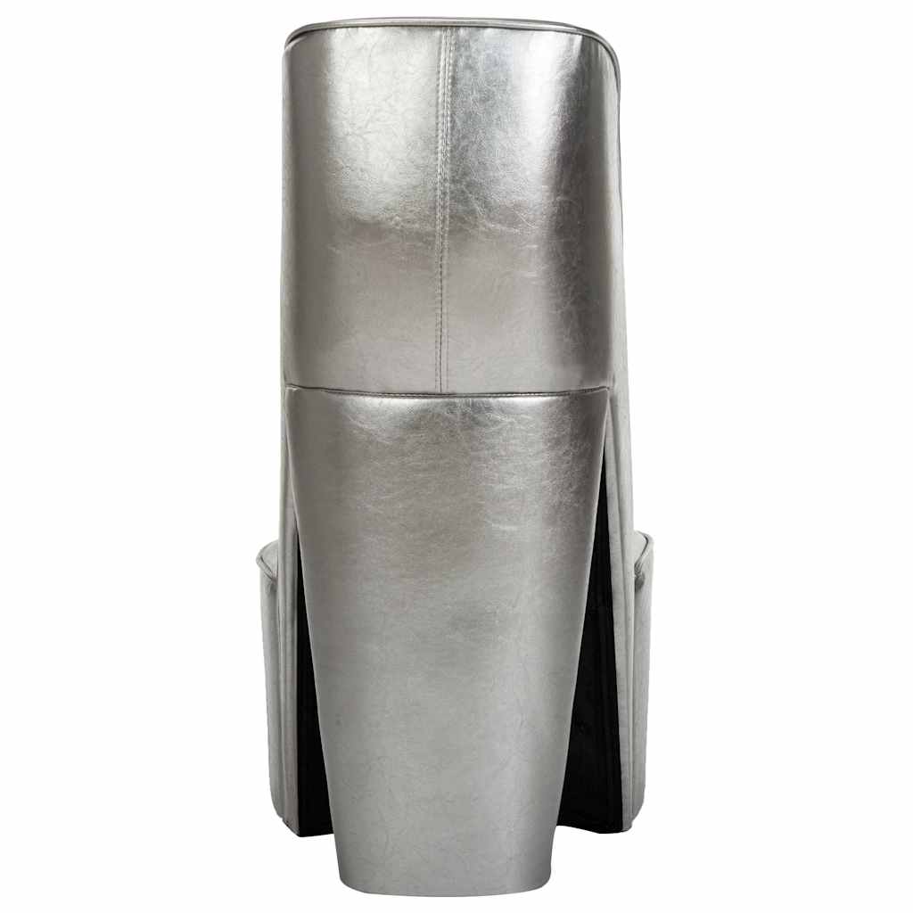 Κάθισμα Γόβα Ασημί από Συνθετικό Δέρμα - PAKOBAZAAR