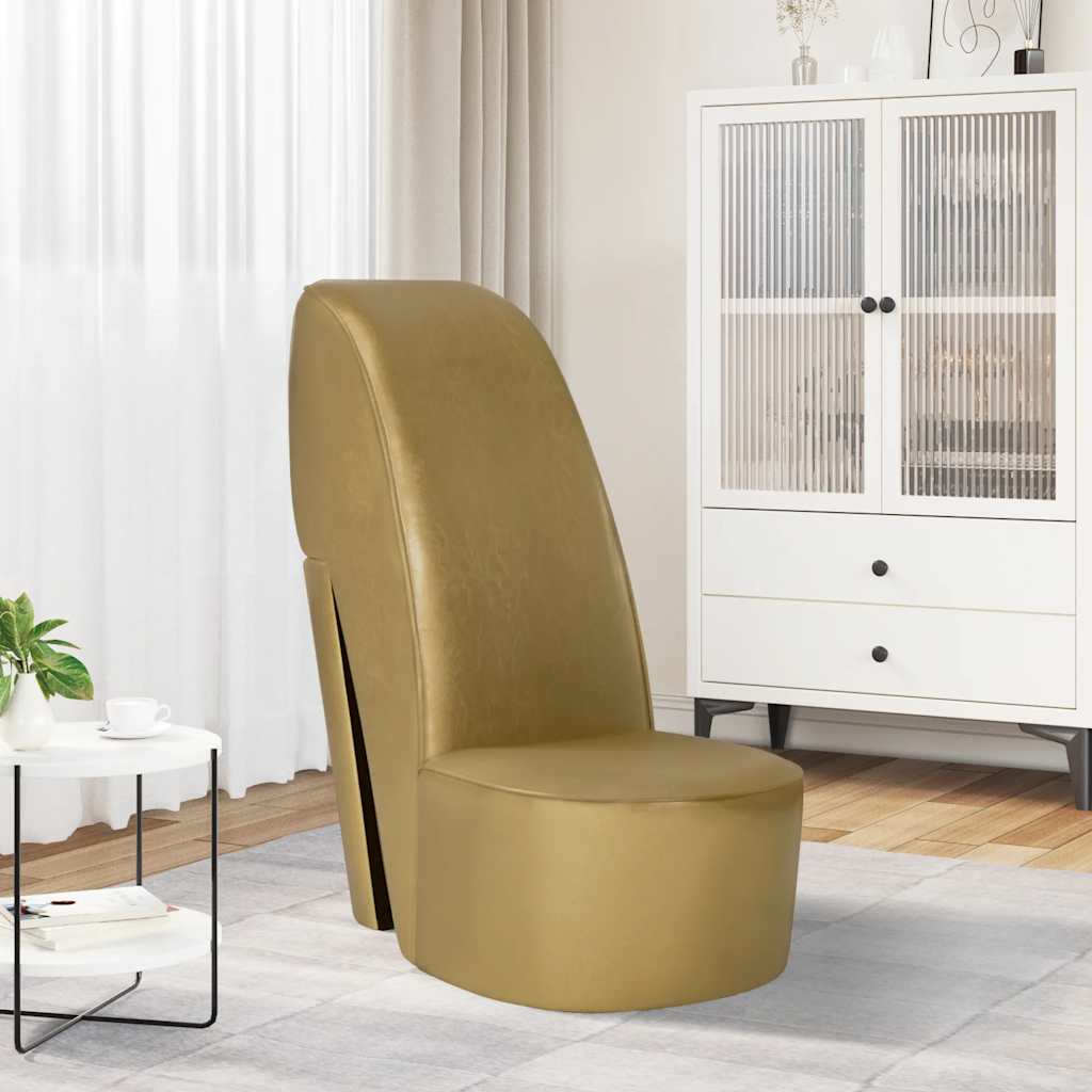 Κάθισμα Γόβα Χρυσό από Συνθετικό Δέρμα - Pakobazaar