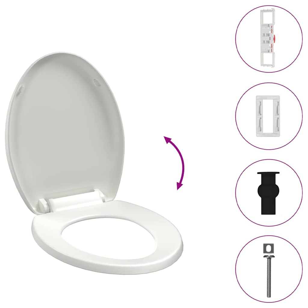 Κάλυμμα Λεκάνης με Soft Close & Quick Release Λευκό - PAKOBAZAAR