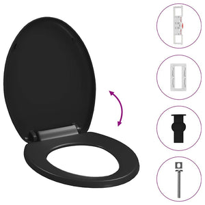 Κάλυμμα Λεκάνης με Soft Close & Quick Release Μαύρο - PAKOBAZAAR