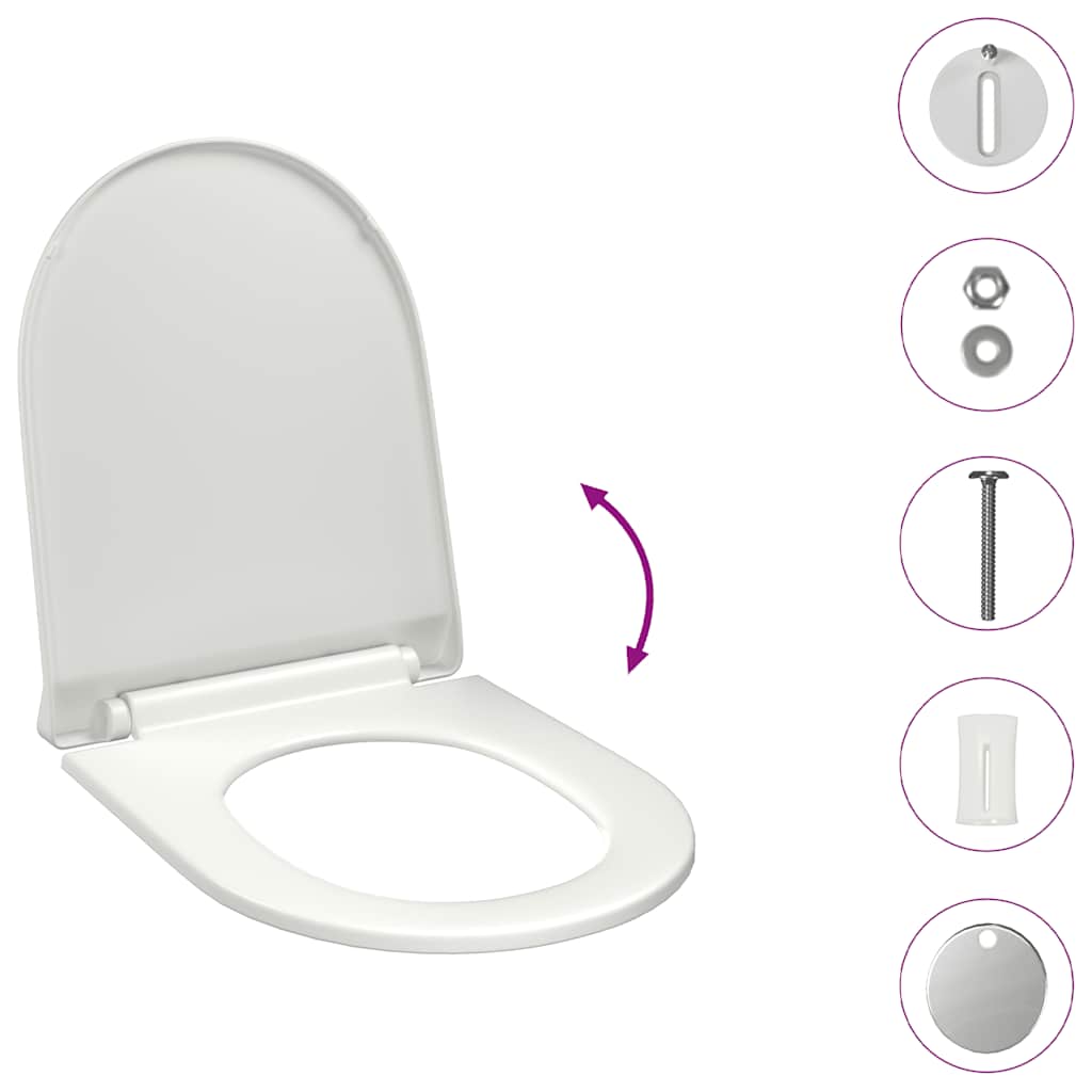Κάλυμμα Λεκάνης με Soft Close & Quick Release Λευκό - PAKOBAZAAR