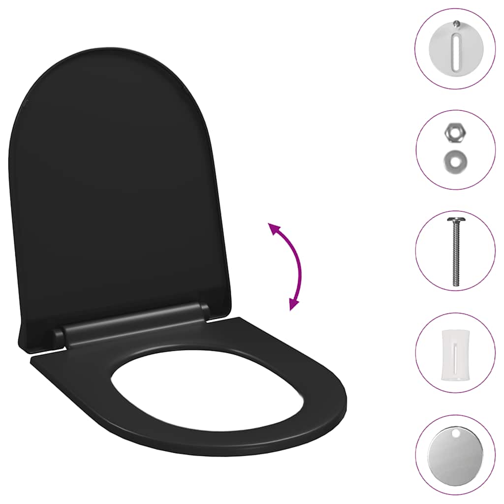 Κάλυμμα Λεκάνης με Soft Close & Quick Release Μαύρο - PAKOBAZAAR