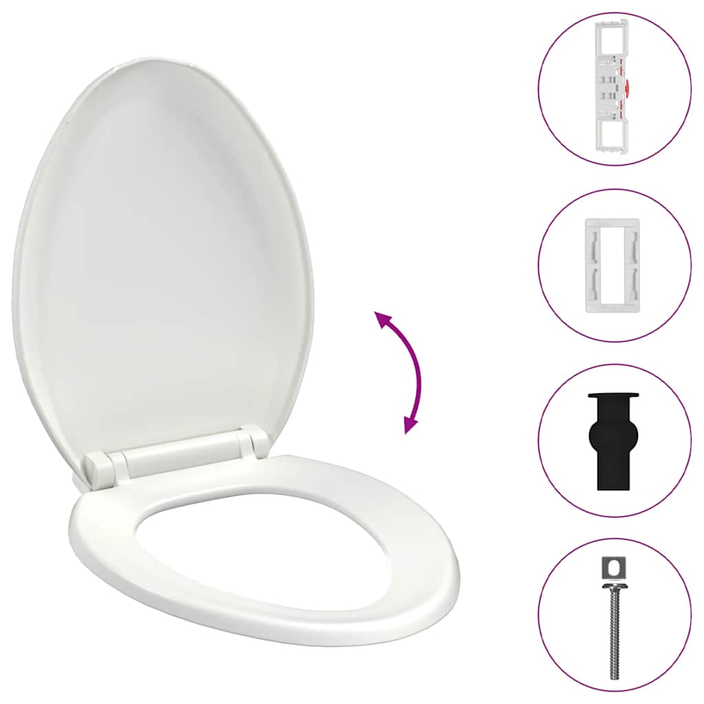 Κάλυμμα Λεκάνης με Soft Close & Quick Release Λευκό - PAKOBAZAAR