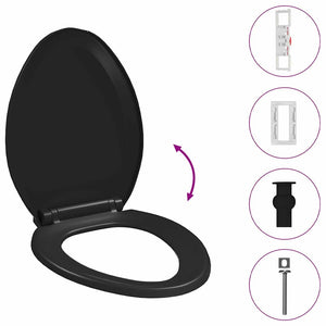 Κάλυμμα Λεκάνης με Soft Close & Quick Release Μαύρο - PAKOBAZAAR
