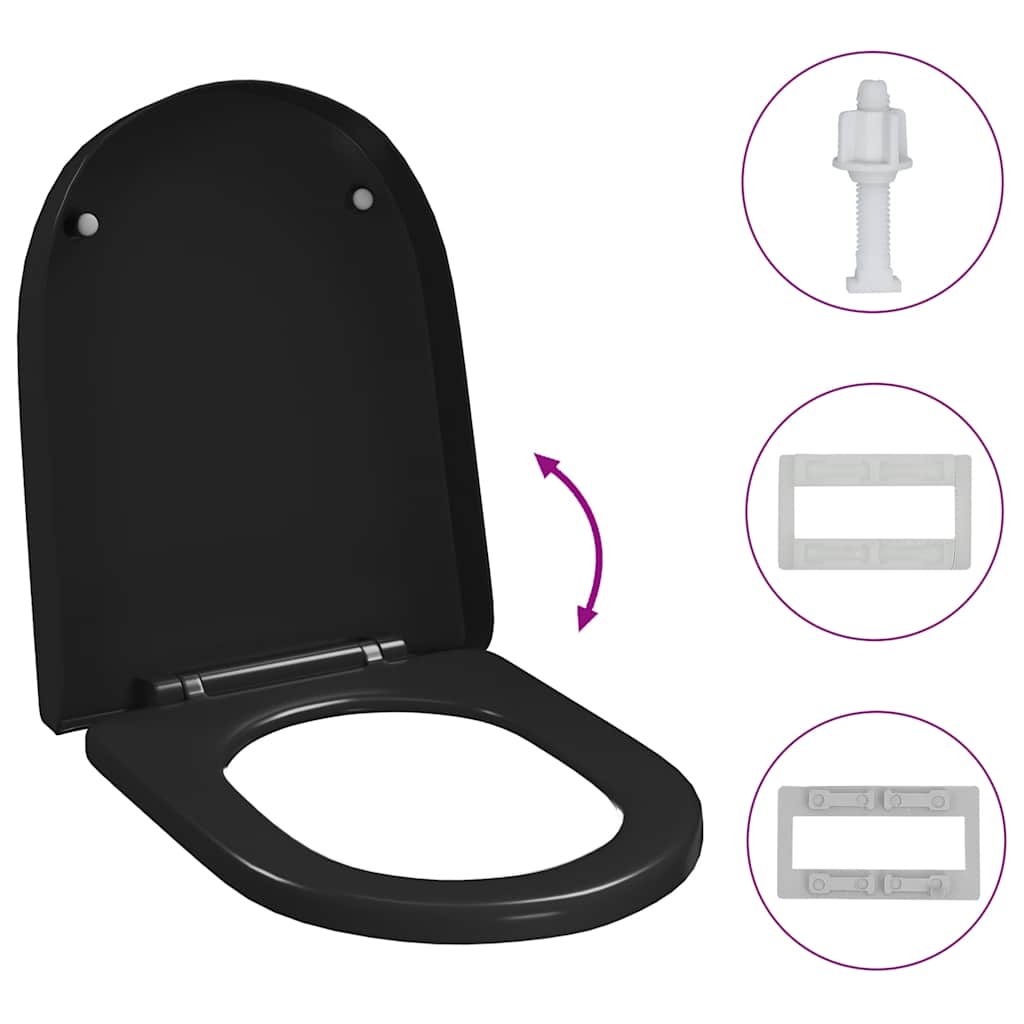 Κάλυμμα Λεκάνης με Soft Close & Quick Release Μαύρο - PAKOBAZAAR
