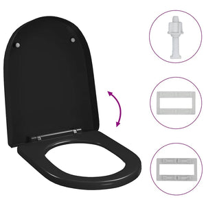 Κάλυμμα Λεκάνης με Soft Close & Quick Release Μαύρο - PAKOBAZAAR