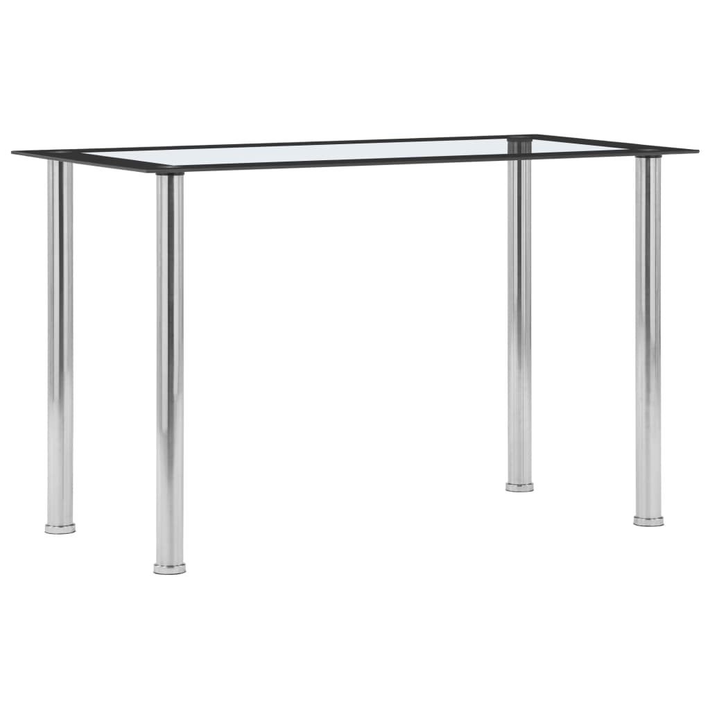 Τραπεζαρία Μαύρη / Διαφανής 120 x 60 x 75 εκ. από Ψημένο Γυαλί - PAKOBAZAAR