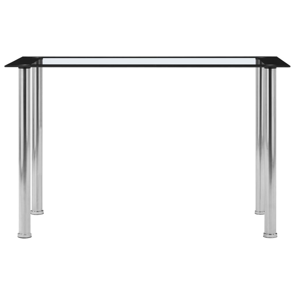 Τραπεζαρία Μαύρη / Διαφανής 120 x 60 x 75 εκ. από Ψημένο Γυαλί - PAKOBAZAAR