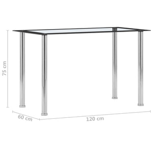 Τραπεζαρία Μαύρη / Διαφανής 120 x 60 x 75 εκ. από Ψημένο Γυαλί - PAKOBAZAAR