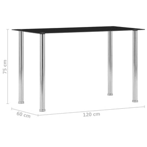 Τραπεζαρία Μαύρη 120 x 60 x 75 εκ. από Ψημένο Γυαλί - PAKOBAZAAR