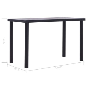 Τραπεζαρία Μαύρο/Γκρι του Σκυροδέματος 120x60x75 εκ. από MDF - PAKOBAZAAR