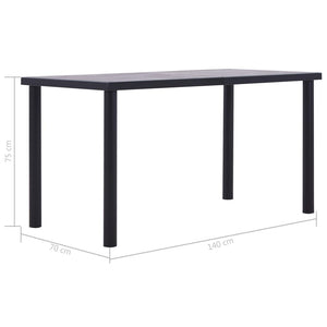 Τραπεζαρία Μαύρο/Γκρι του Σκυροδέματος 140x70x75 εκ. από MDF - PAKOBAZAAR