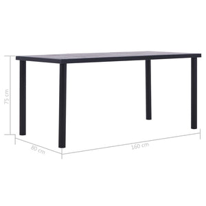 Τραπεζαρία Μαύρο/Γκρι του Σκυροδέματος 160x80x75 εκ. από MDF - PAKOBAZAAR