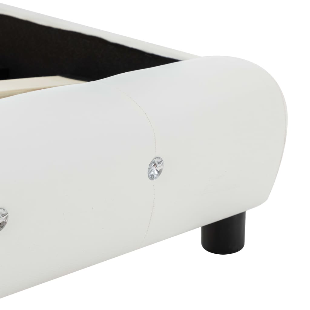 Πλαίσιο Κρεβατιού Λευκό 140 x 200 εκ. από Συνθετικό Δέρμα - Pakobazaar