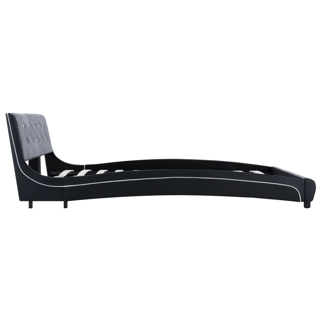 Πλαίσιο Κρεβατιού Μαύρο 160x200 εκ. από Συνθετικό Δέρμα