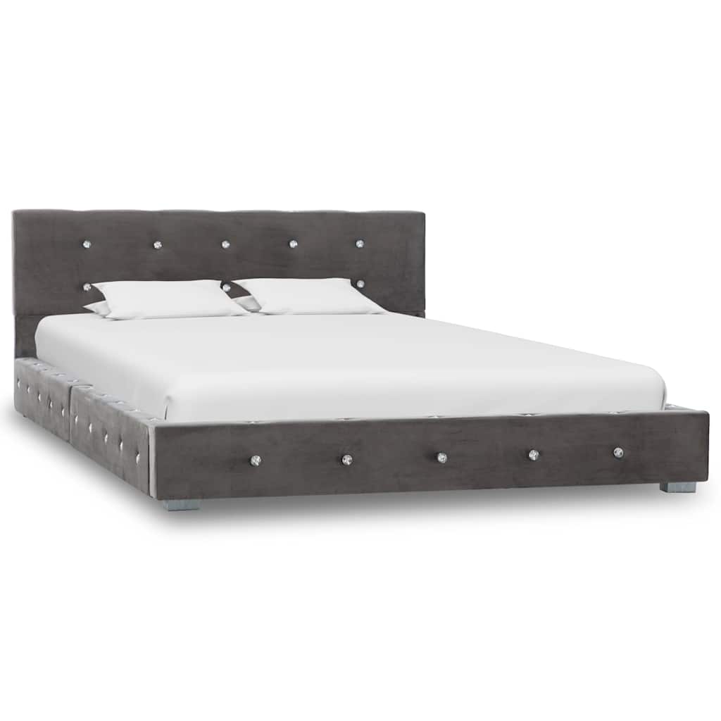 Πλαίσιο Κρεβατιού Γκρι 120 x 200 εκ. Βελούδινο
