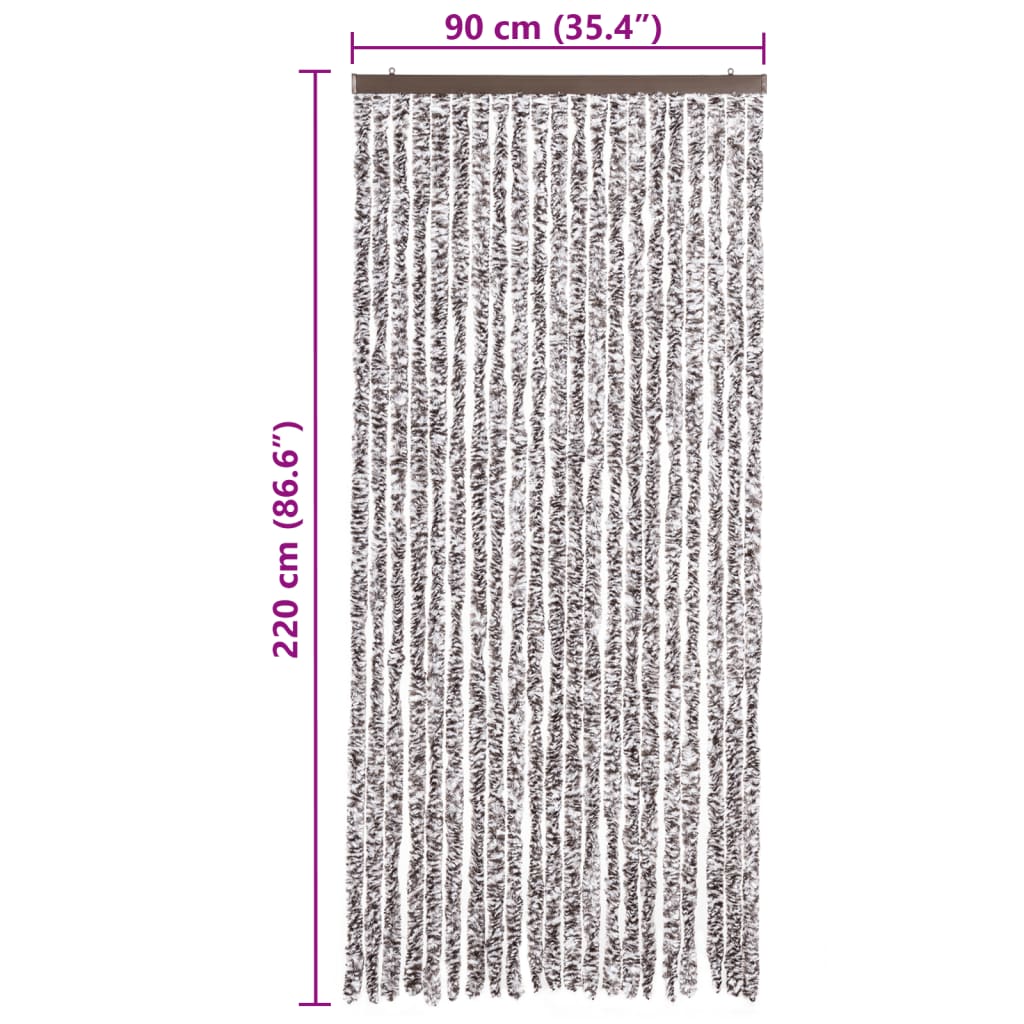 Σήτα - Κουρτίνα Πόρτας Καφέ / Μπεζ 90 x 220 εκ. από Σενίλ - PAKOBAZAAR
