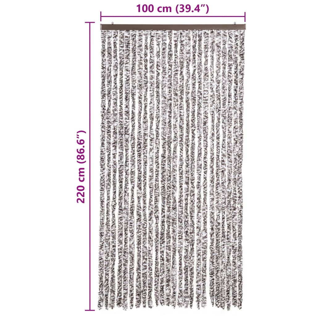 Σήτα - Κουρτίνα Πόρτας Καφέ / Μπεζ 100 x 220 εκ. από Σενίλ - PAKOBAZAAR