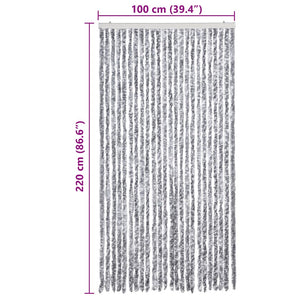 Σήτα - Κουρτίνα Πόρτας Λευκό / Γκρι 100 x 220 εκ. από Σενίλ - PAKOBAZAAR