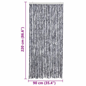 Σήτα - Κουρτίνα Πόρτας Ασημί 90 x 220 εκ. από Σενίλ - PAKOBAZAAR