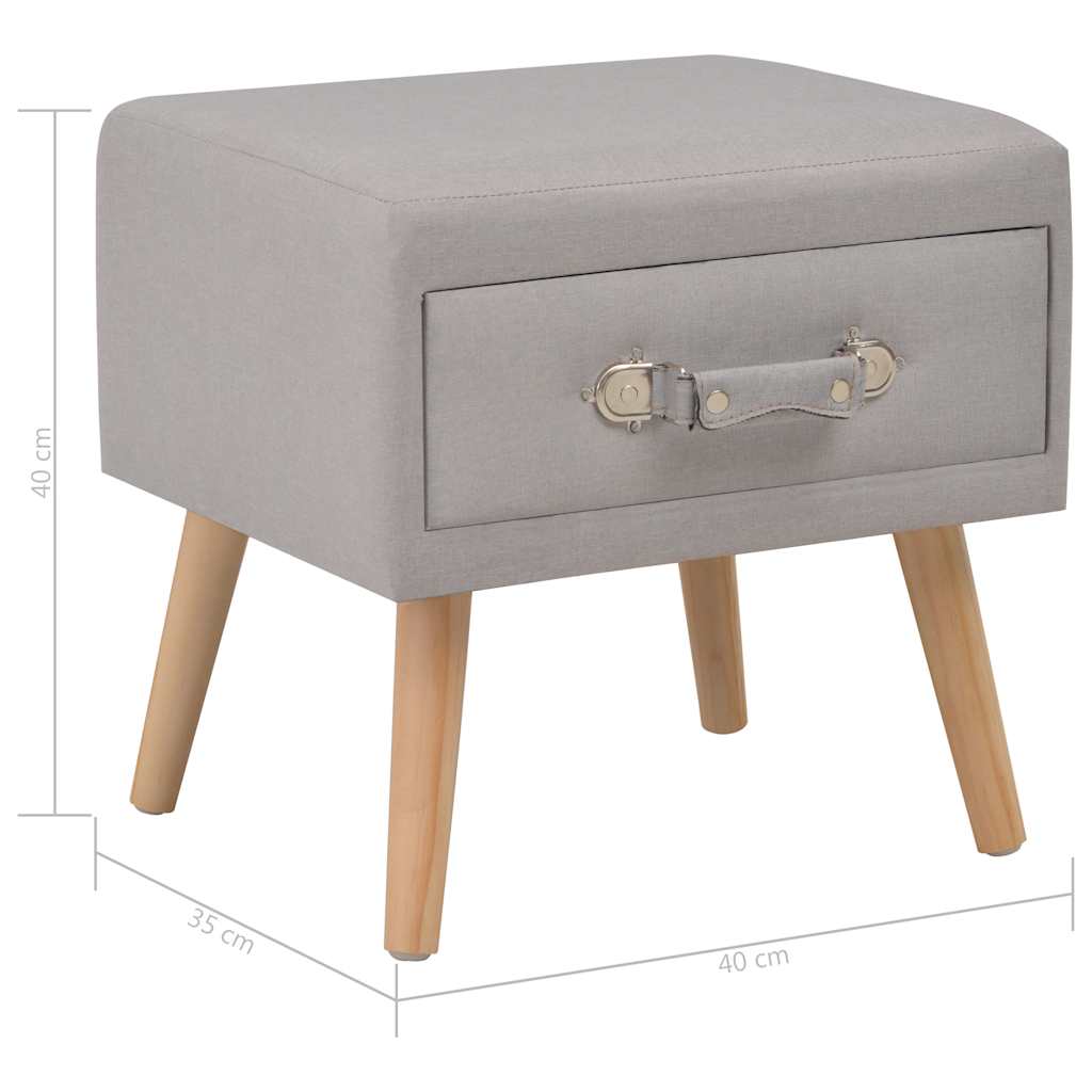 Κομοδίνα 2 τεμ. Γκρι 40 x 35 x 40 εκ. Υφασμάτινα - Pakobazaar