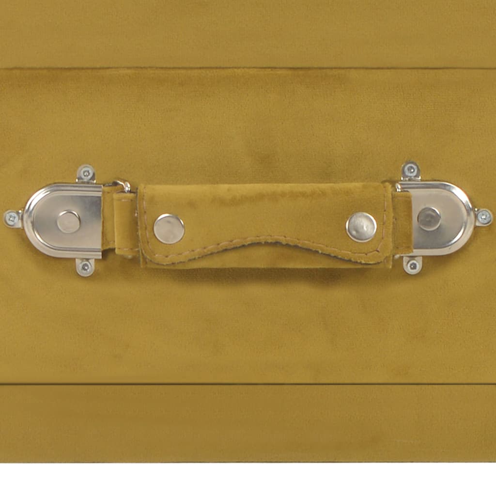 Κομοδίνα 2 τεμ. Μουσταρδί 40 x 35 x 40 εκ. Βελούδινα - PAKOBAZAAR