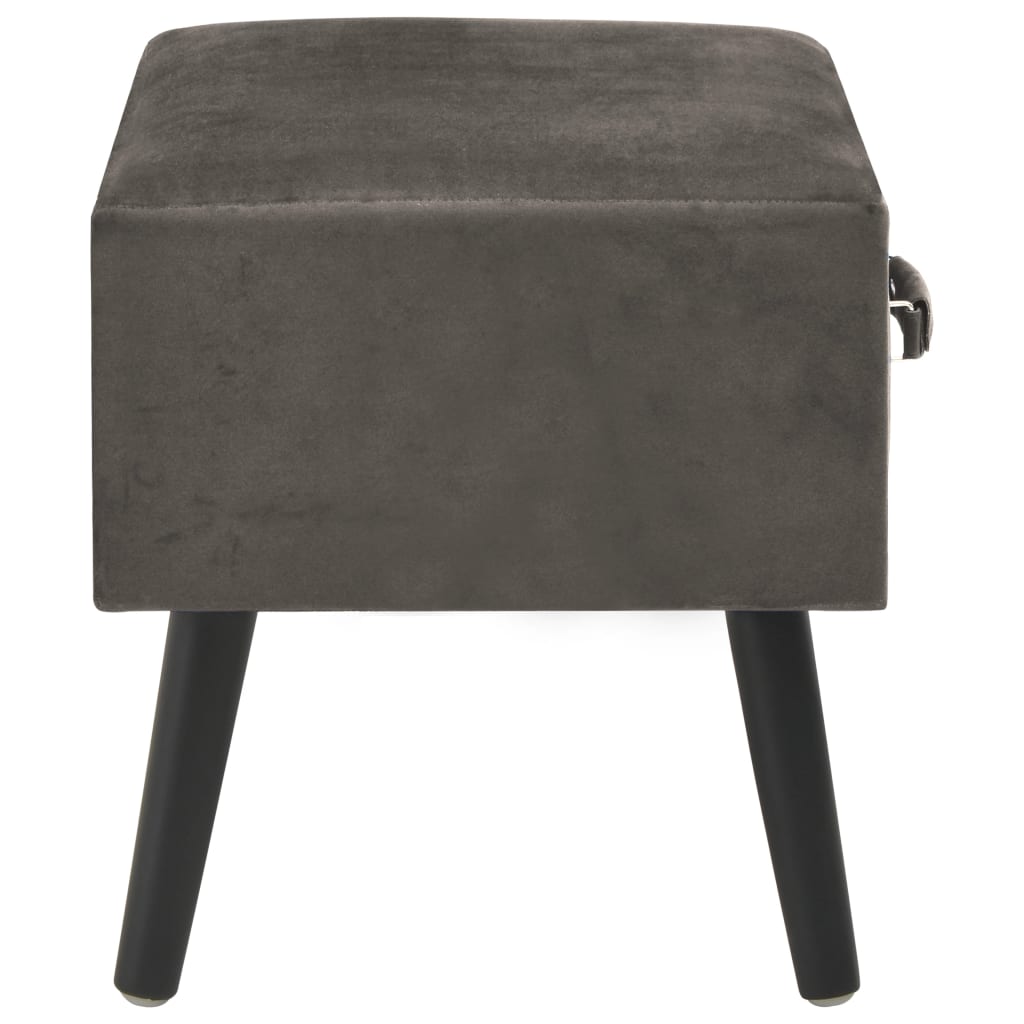 Κομοδίνα 2 τεμ. Γκρι 40 x 35 x 40 εκ. Βελούδινα - PAKOBAZAAR