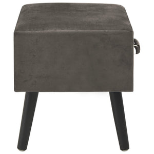 Κομοδίνα 2 τεμ. Γκρι 40 x 35 x 40 εκ. Βελούδινα - PAKOBAZAAR