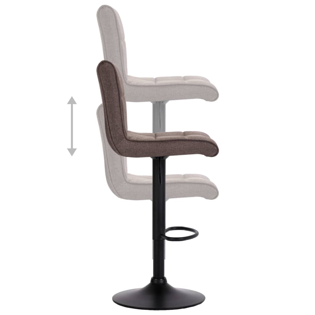 Σκαμπό Μπαρ 2 τεμ. Χρώμα Taupe Υφασμάτινα - PAKOBAZAAR