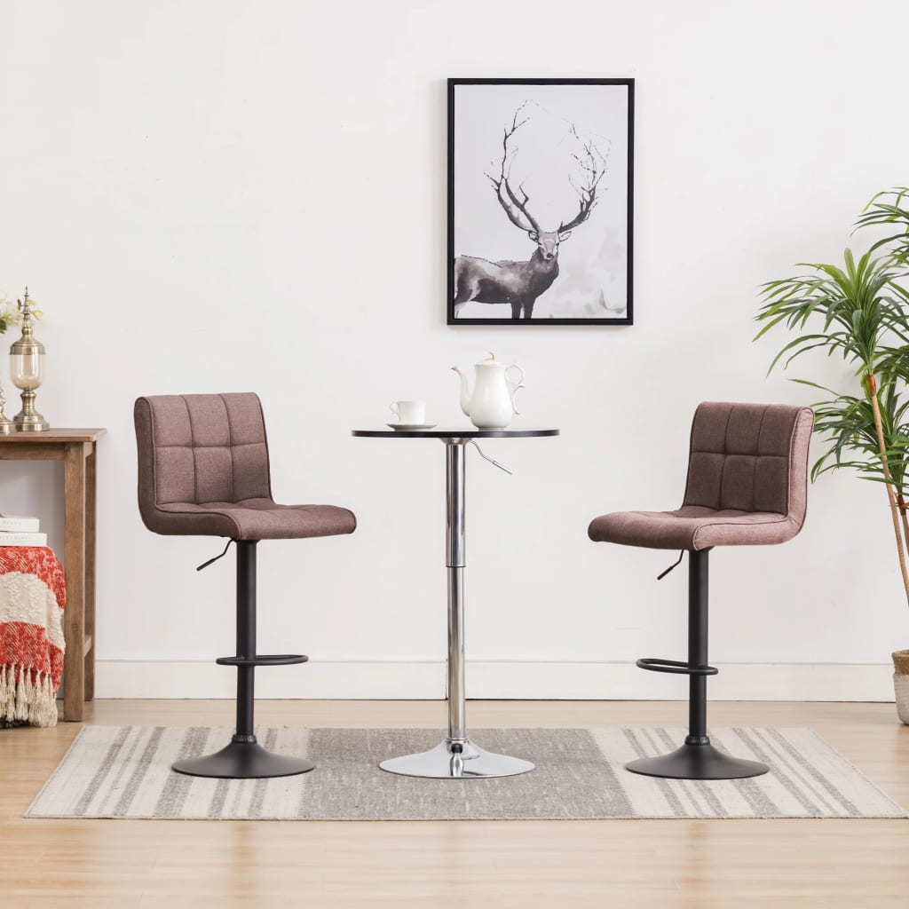 Σκαμπό Μπαρ 2 τεμ. Χρώμα Taupe Υφασμάτινα - PAKOBAZAAR