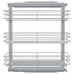 Βαγονέτο Κουζίνας Τριώροφο Συρόμενο Ασημί 47x35x56 εκ Συρμ.