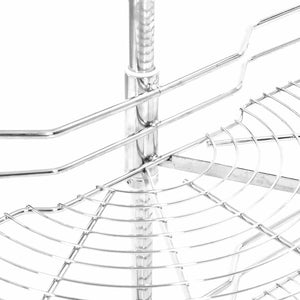 Ράφι Ντουλαπιού Διώροφο Περιστρεφόμενο Ασημί 75x38x80 εκ. Σύρμα