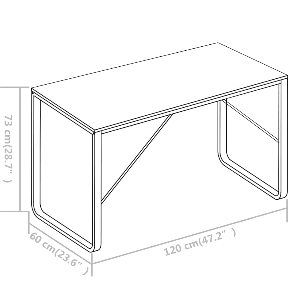 Γραφείο Υπολογιστή Λευκό 120 x 60 x 73 εκ.